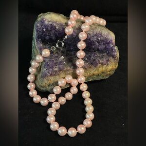 Vintage pink, fake pearls